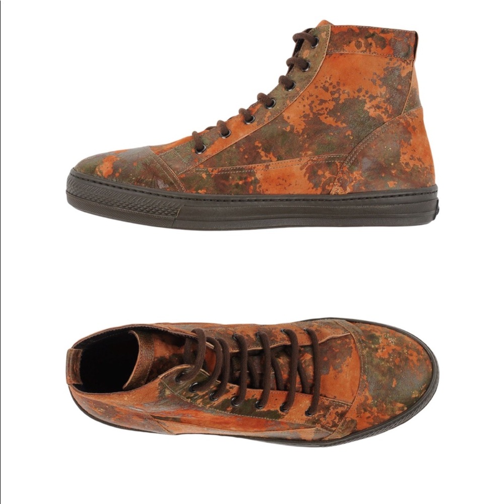 Oiled leather/suede hightops Gianni Barbato 9 New